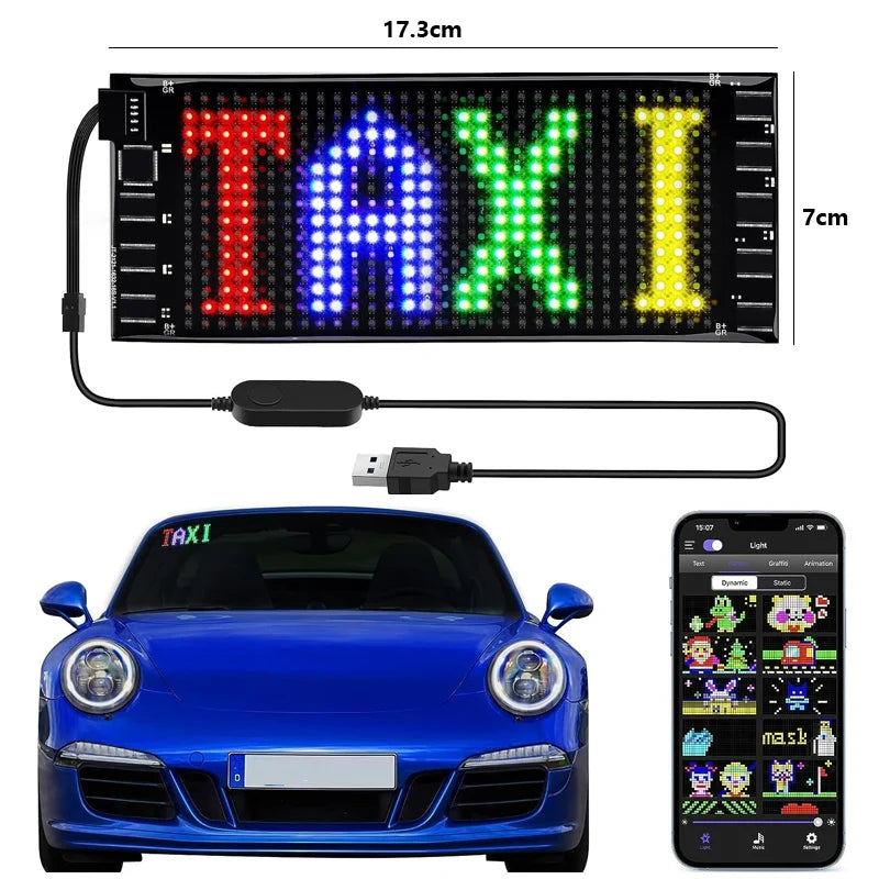Devil Eyes LED Light Flexible Digital Scrolling LED Display Bluetooth APP Control DIY Text Pattern Animation for Car Bar School