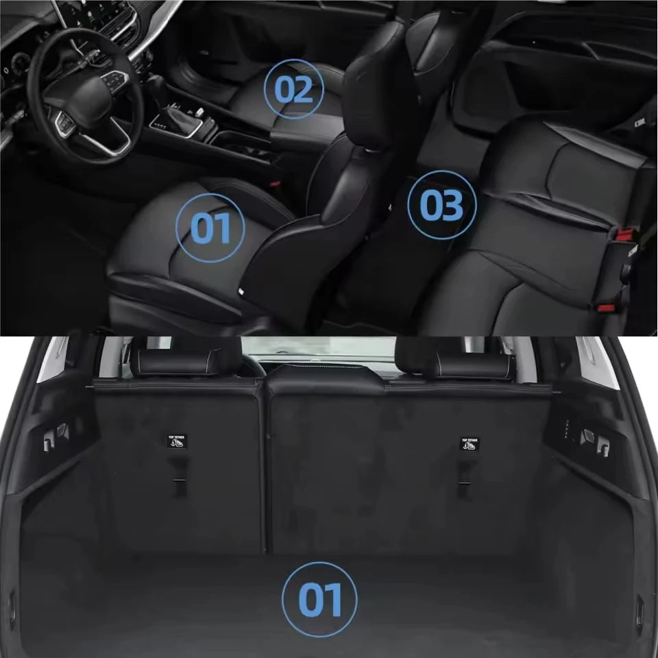 Car Trunk Mat For Subaru Outback 2020-2025 TPE Foot Mats All Weather Backrest Pad Rear Trunk Cargo Liner Anti Dirty Pads