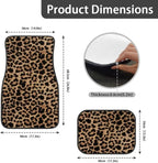Leopard Print 4pcs or 2pcs  All-Weather Car Mats - Front & Rear Universal Fit for SUVs, Limos & Trucks - Unisex Design