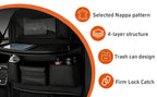 Car Backseat Organizer with Foldable Table Tray＆Stain Proof iPad Storage PU Leather Car Seat Back Protectors Kick Car Essential