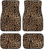 Leopard Print 4pcs or 2pcs  All-Weather Car Mats - Front & Rear Universal Fit for SUVs, Limos & Trucks - Unisex Design
