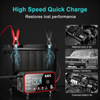 EAFC 8A 12V Smart Car Battery Charger Fully AutomaticPulse Repair for Truck SUV Car Motorc Lead Acid LiFePO4 Battery Charging