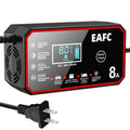 EAFC 8A 12V Smart Car Battery Charger Fully AutomaticPulse Repair for Truck SUV Car Motorc Lead Acid LiFePO4 Battery Charging