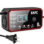 EAFC 8A 12V Smart Car Battery Charger Fully AutomaticPulse Repair for Truck SUV Car Motorc Lead Acid LiFePO4 Battery Charging