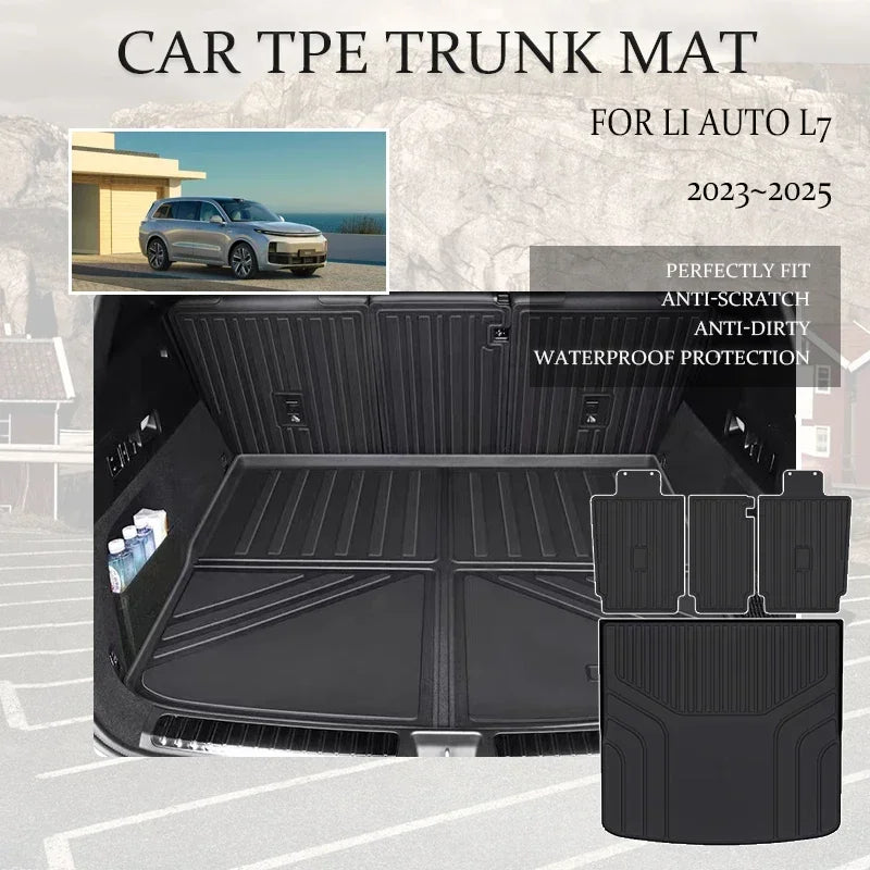 TPE Car Boot Trunk Mats For Li Auto L7 Lixiang L7 2023 2024 2025 Waterproof Rear Trunk Mats Carpet Storage Pads Auto Accessories