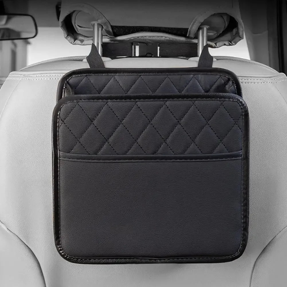 Car multifunctional storage box folding leather storage bag for car seat back storage bag storage bag