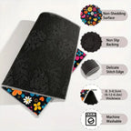 1pcs Car Trunk Mat Colorful Flower Design Dust-Proof Mat Wear-Resistant Dirt-Resistant Easy-Care Cargo Liner for Car Interior