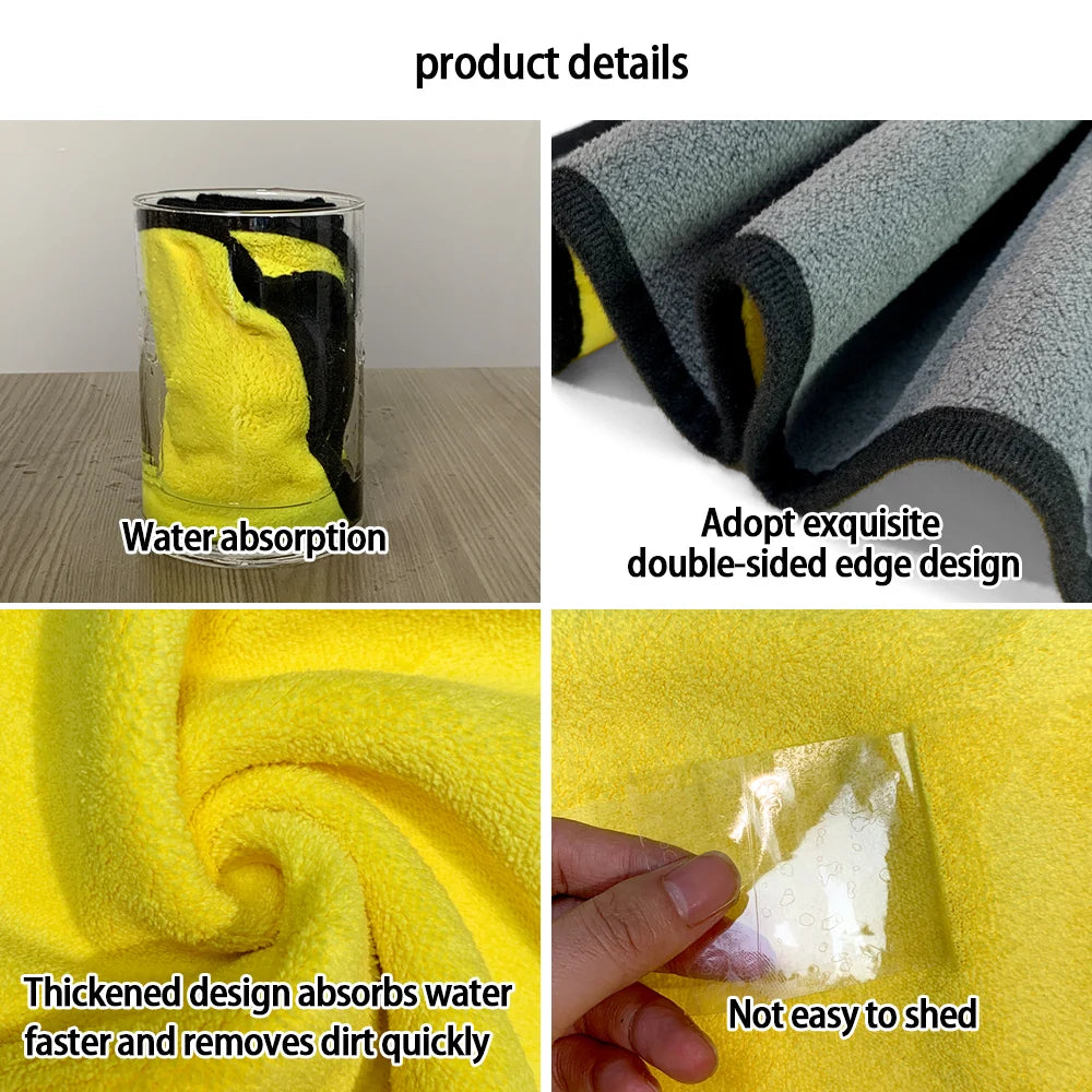 Motorcycle Washing Kit Auto Maintenance Vehicles CleanING Supplies Strong Water Absorption Microfiber Towels for Car Accessories