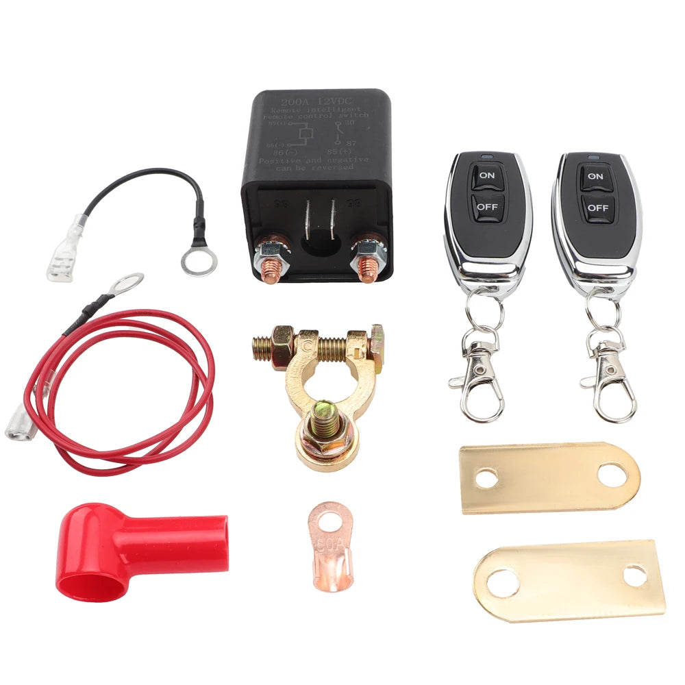 Automotive Relay Remote Car Control Battery Disconnect Anti-Theft with Dual Remote Control Switch Battery Switch Relay 12V