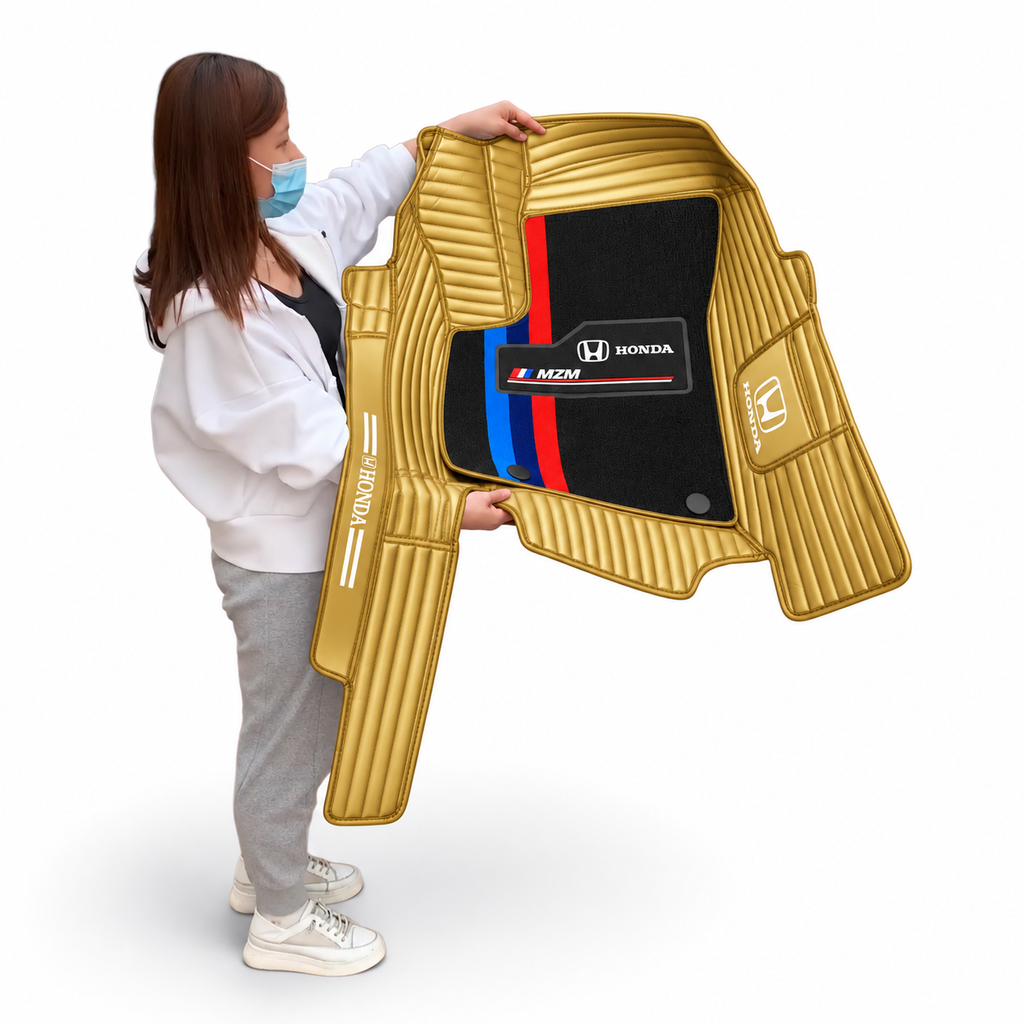Alfombras Impermeables Dobles Hechas de Cuero Ecológico Artificial Versión Premium Personalizada a Medida Exacta
