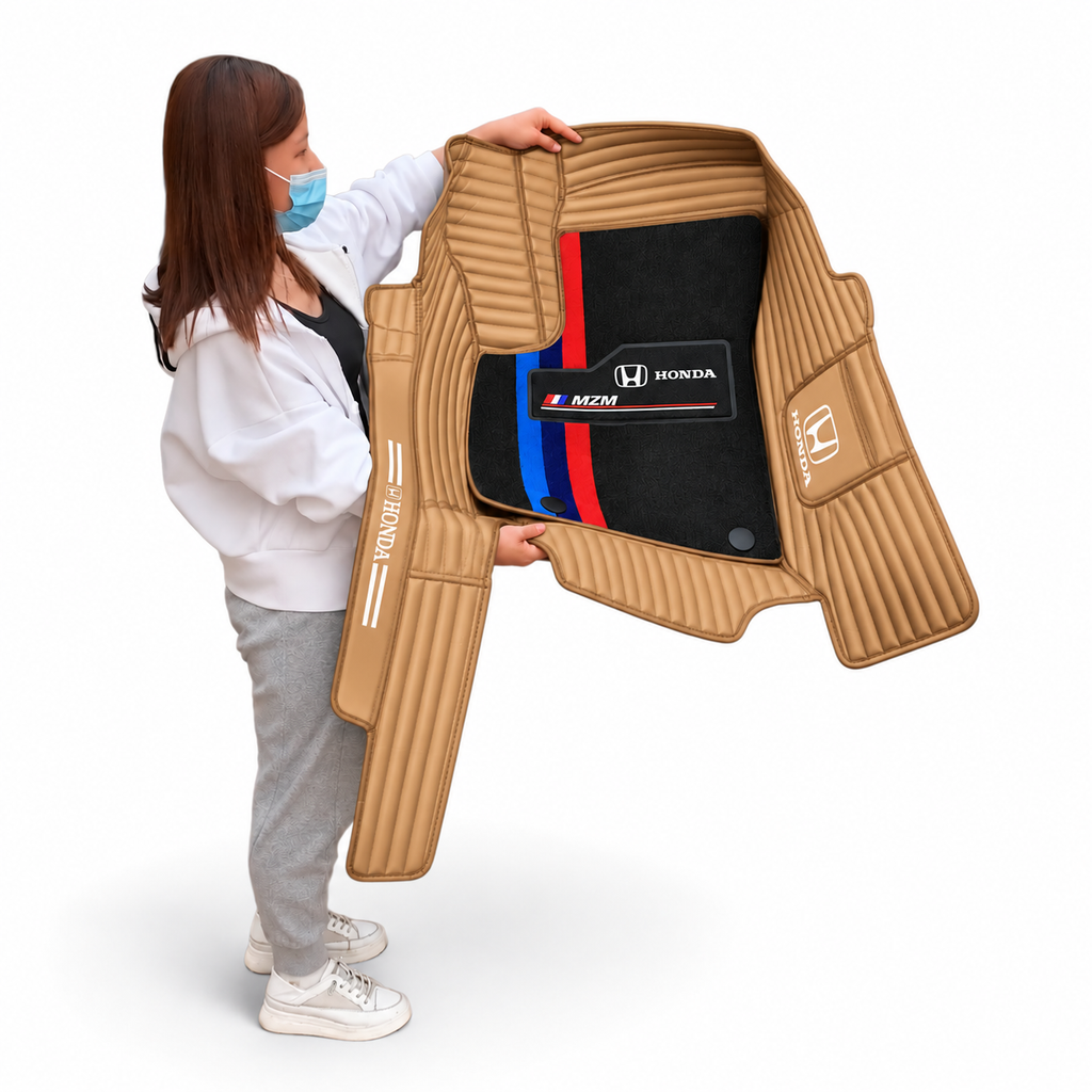 Alfombras Impermeables Dobles Hechas de Cuero Ecológico Artificial Versión Premium Personalizada a Medida Exacta