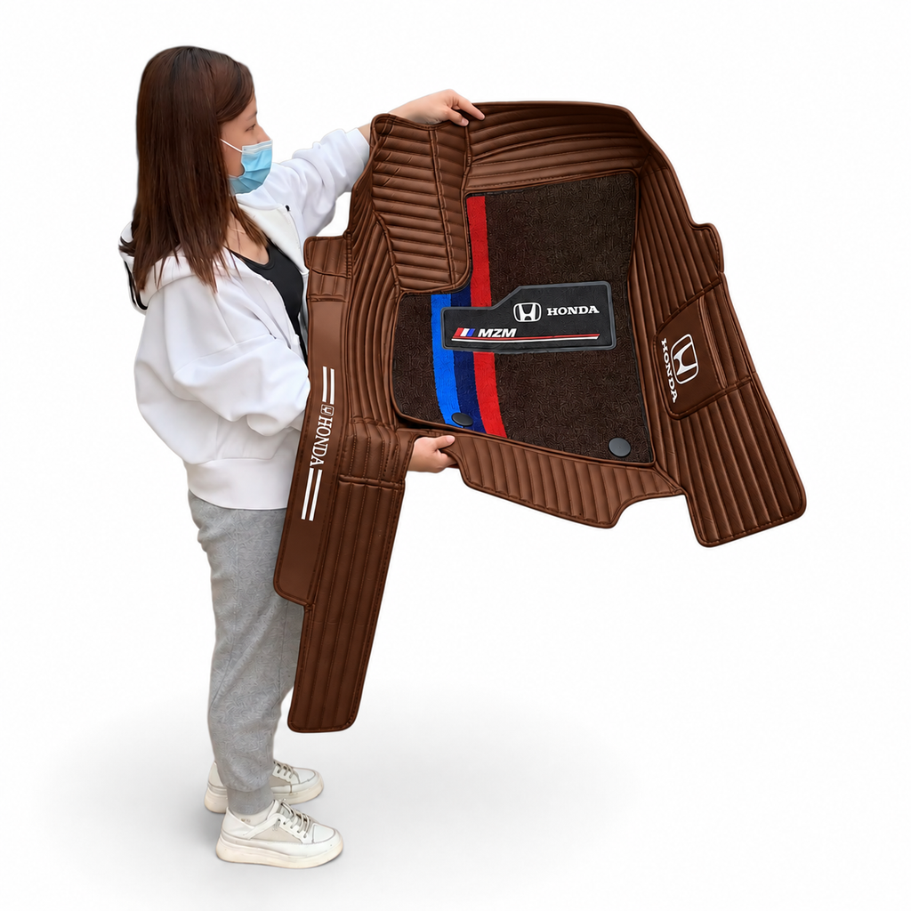 Alfombras Impermeables Dobles Hechas de Cuero Ecológico Artificial Versión Premium Personalizada a Medida Exacta