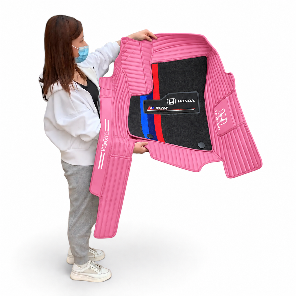 Alfombras Impermeables Dobles Hechas de Cuero Ecológico Artificial Versión Premium Personalizada a Medida Exacta