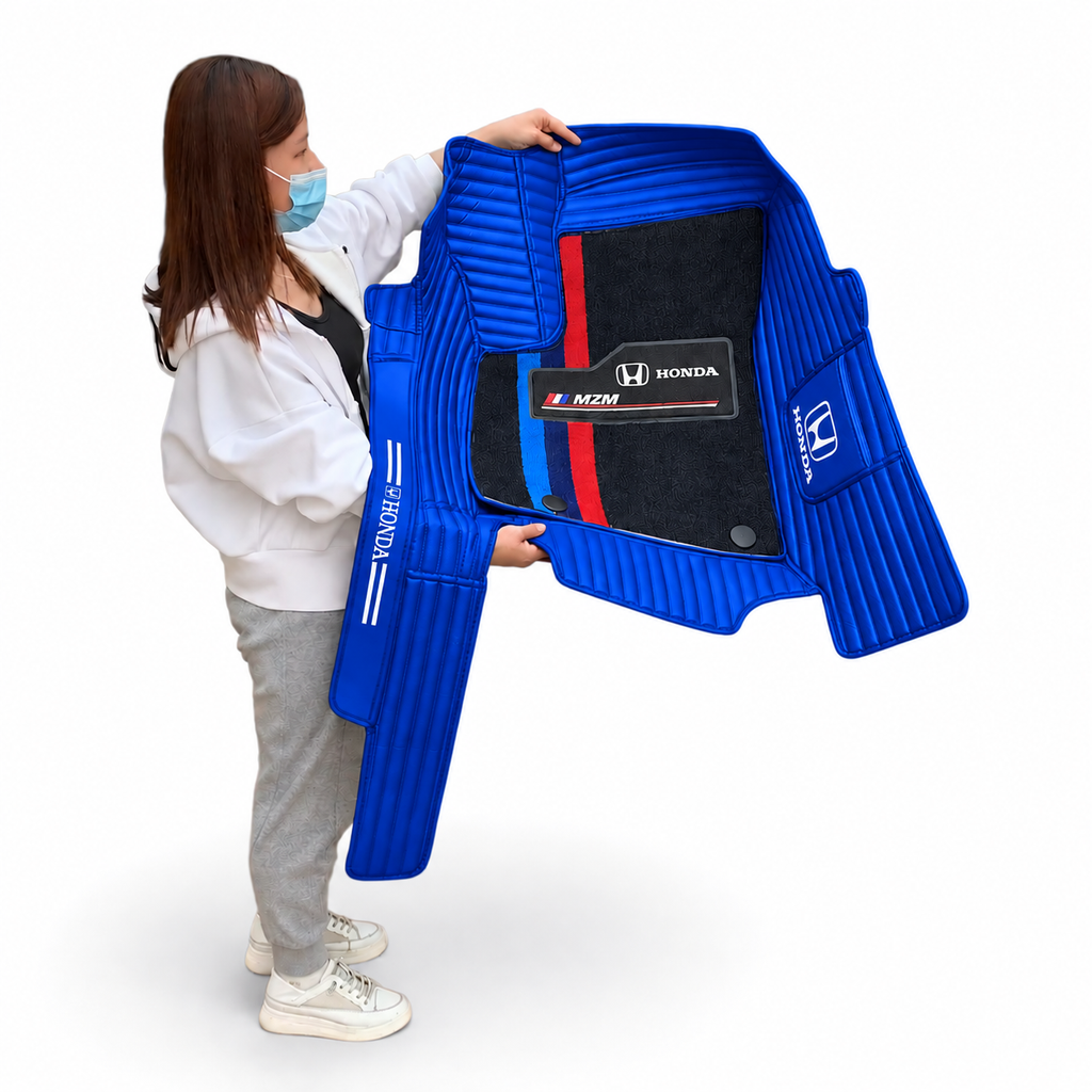 Alfombras Impermeables Dobles Hechas de Cuero Ecológico Artificial Versión Premium Personalizada a Medida Exacta