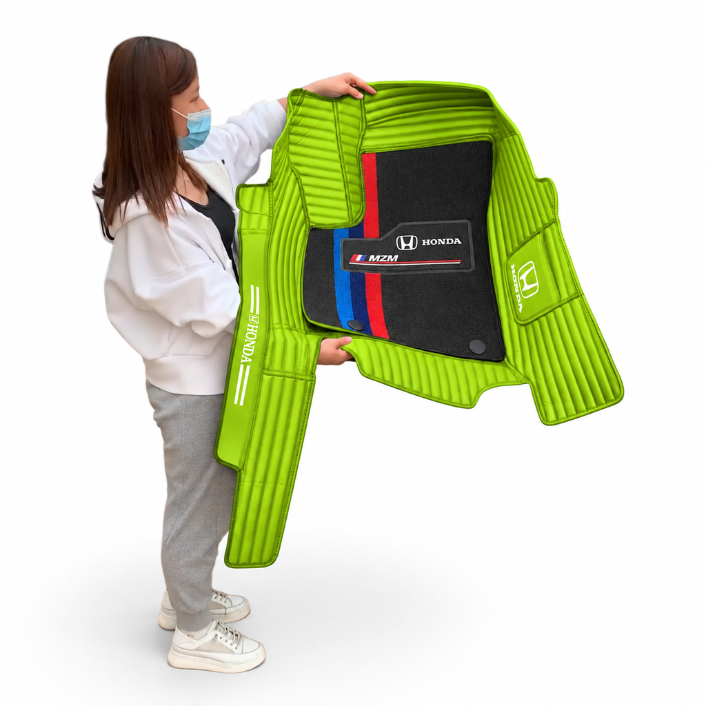 Alfombras Impermeables Dobles Hechas de Cuero Ecológico Artificial Versión Premium Personalizada a Medida Exacta