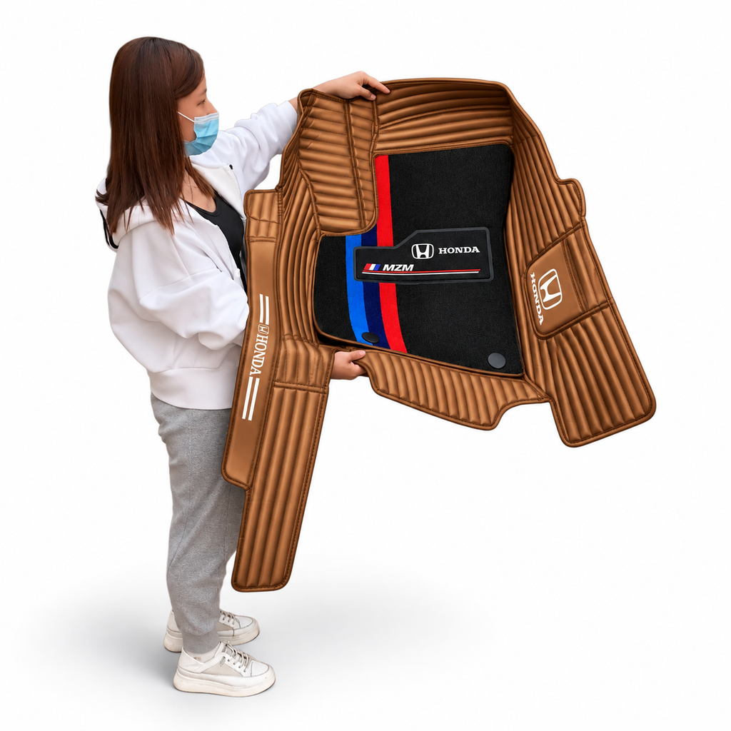 Alfombras Impermeables Dobles Hechas de Cuero Ecológico Artificial Versión Premium Personalizada a Medida Exacta