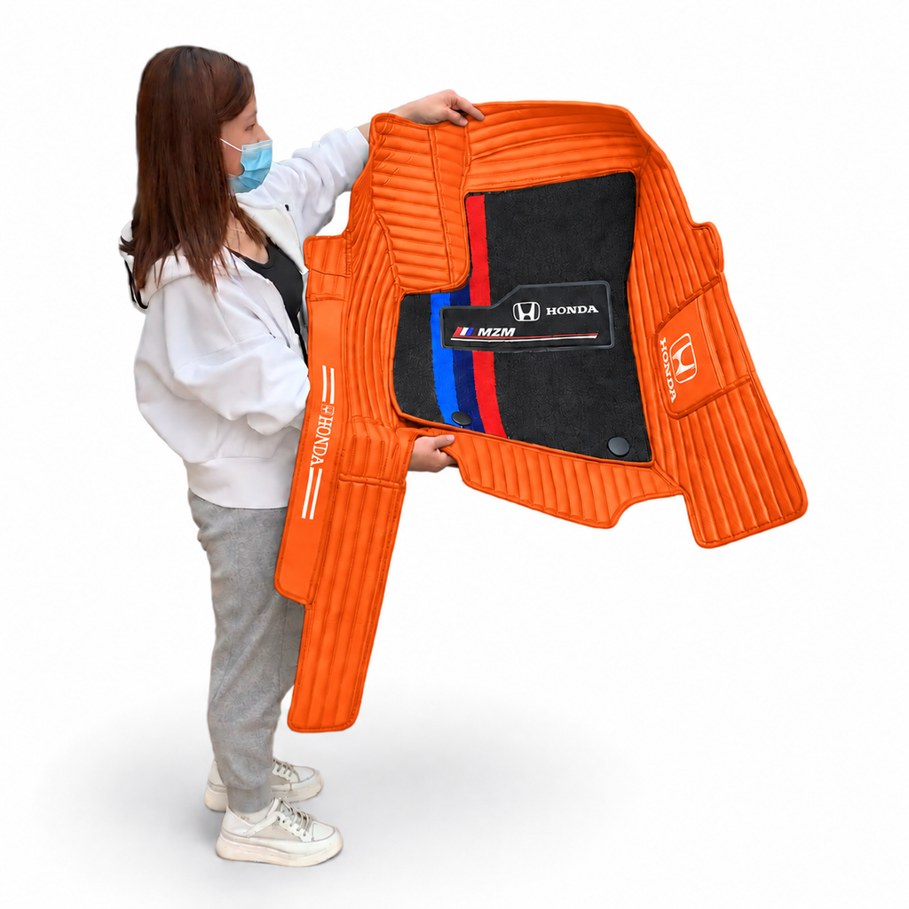 Alfombras Impermeables Dobles Hechas de Cuero Ecológico Artificial Versión Premium Personalizada a Medida Exacta