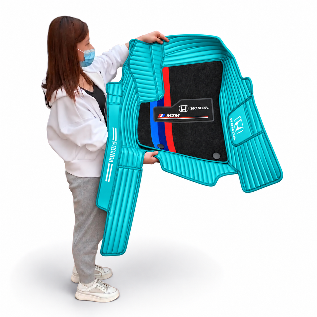 Alfombras Impermeables Dobles Hechas de Cuero Ecológico Artificial Versión Premium Personalizada a Medida Exacta