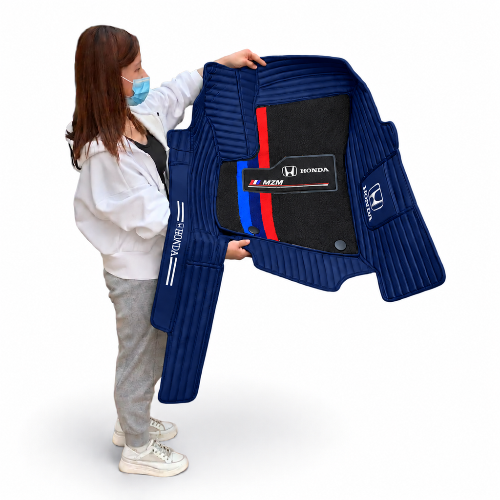 Alfombras Impermeables Dobles Hechas de Cuero Ecológico Artificial Versión Premium Personalizada a Medida Exacta